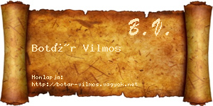 Botár Vilmos névjegykártya